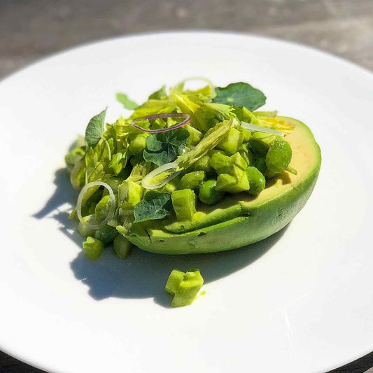 Easy Stuffed Avocado Recipe with Edamame and Coconut