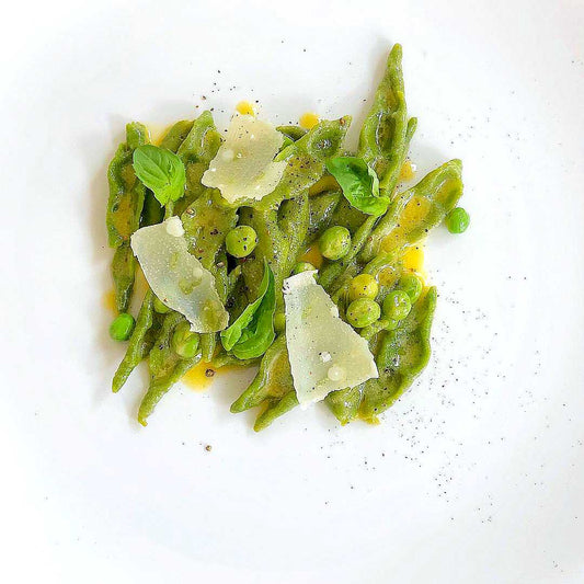 Homemade Fagiolini Pasta with Lemon, Pea, and Basil