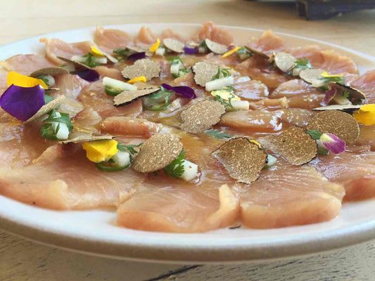 Hamachi Sashimi with Black Truffle and Asian Pear