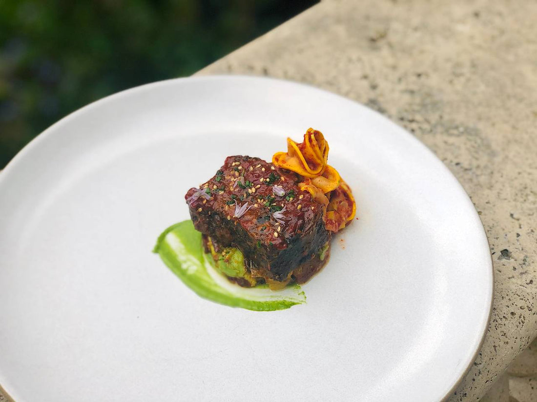 Short Rib with Zucchini Kimchi