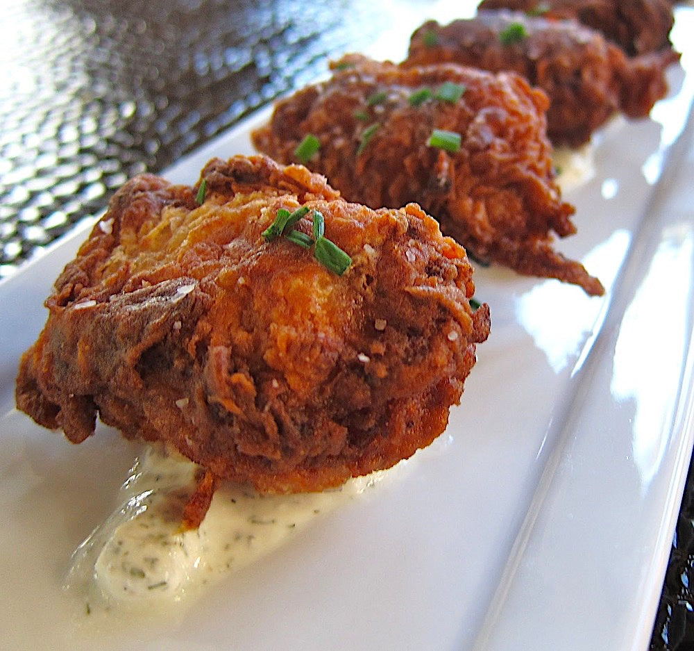 Indian Boneless stuffed chicken wing with yogurt sauce