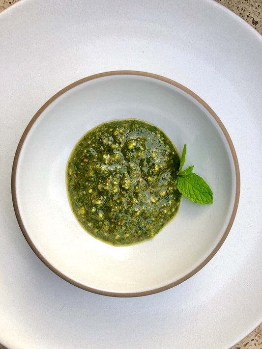 Mint and Pistachio Pesto Sauce